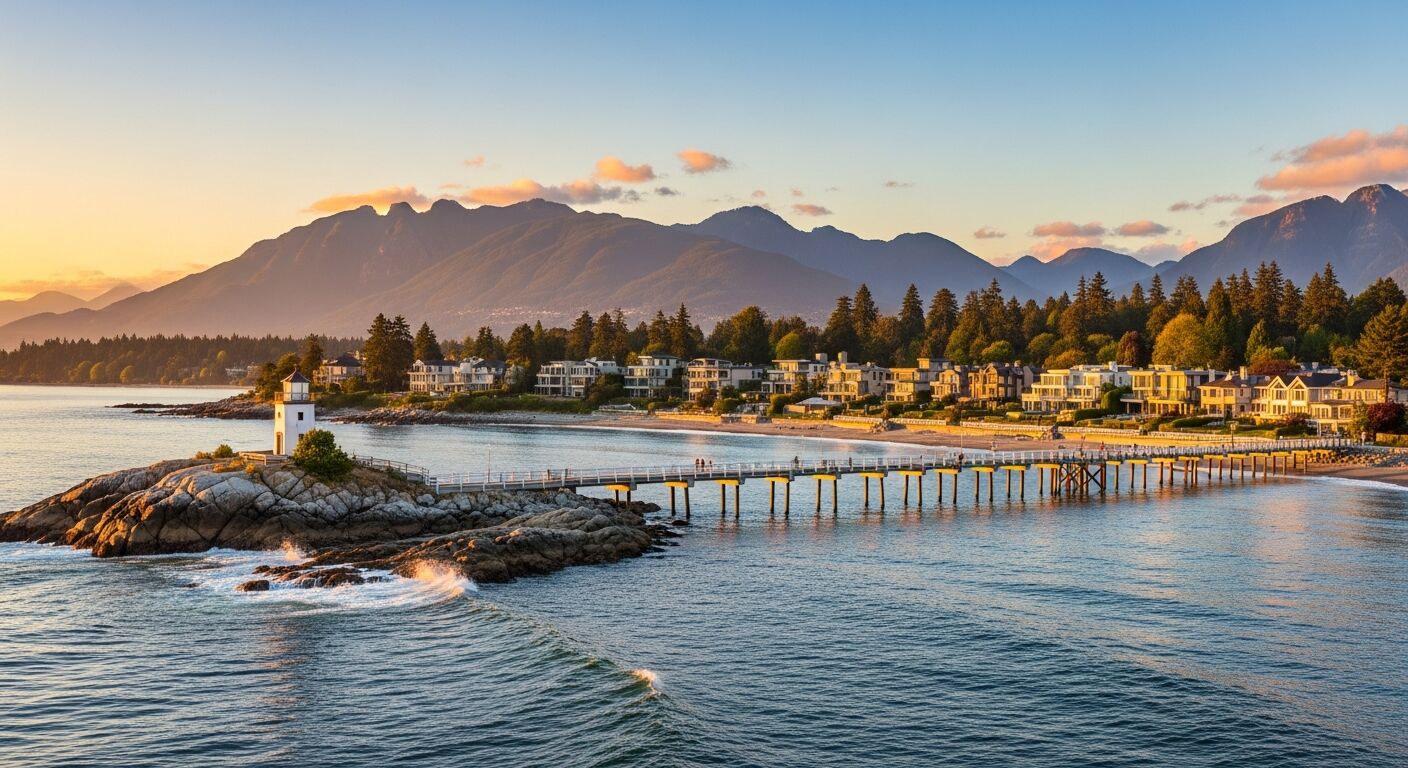 West Vancouver waterfront with Lighthouse Park and Dundarave Beach